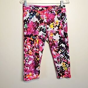 Adidas Womens XL Tropical Floral Cropped Leggings